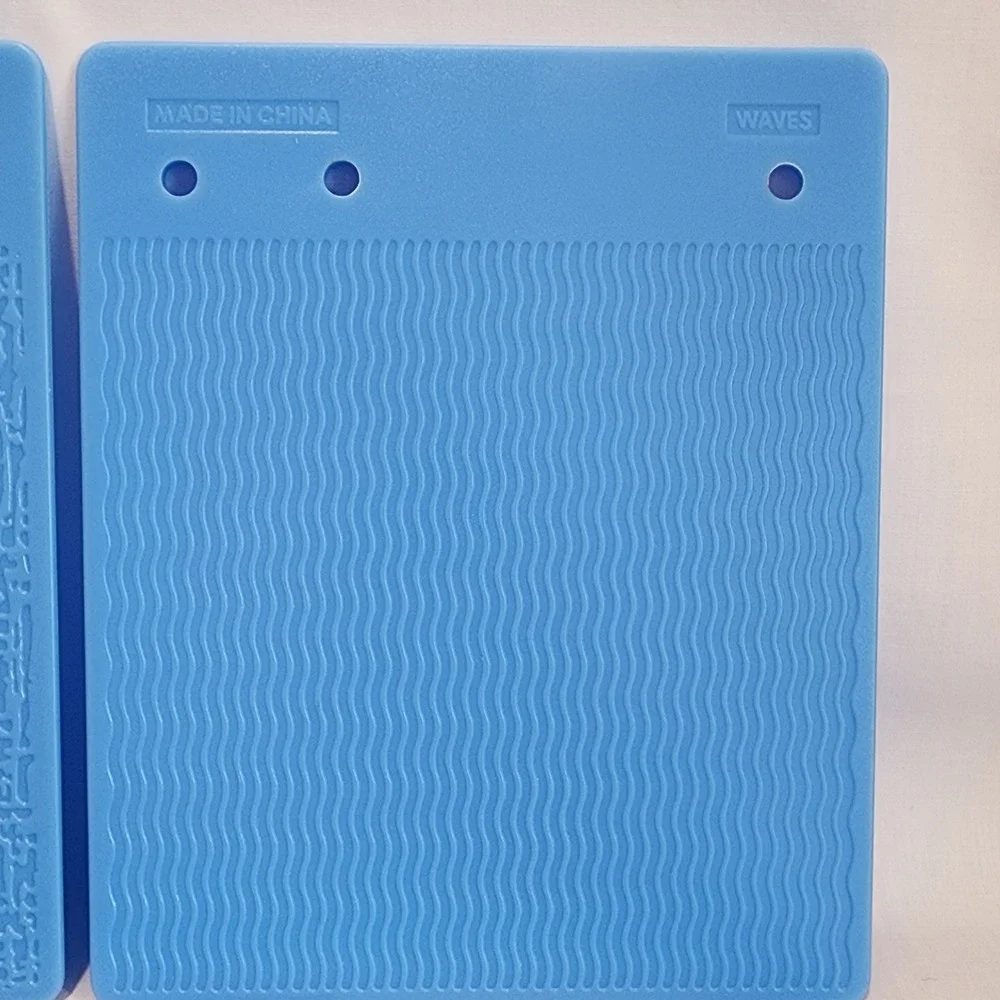 Set 6 Double Sided Fiskars Texture Plates Blue Plastic Embossing Rubbing Tools